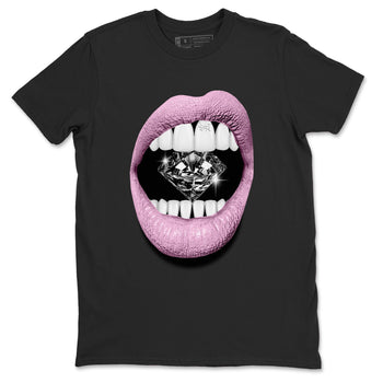 4s Orchid shirts to match jordans Lips Diamond sneaker match tees Air Jordan 4 Orchid match shoes to clothes SNRT Sneaker Tees unisex cotton Black 2 shirts