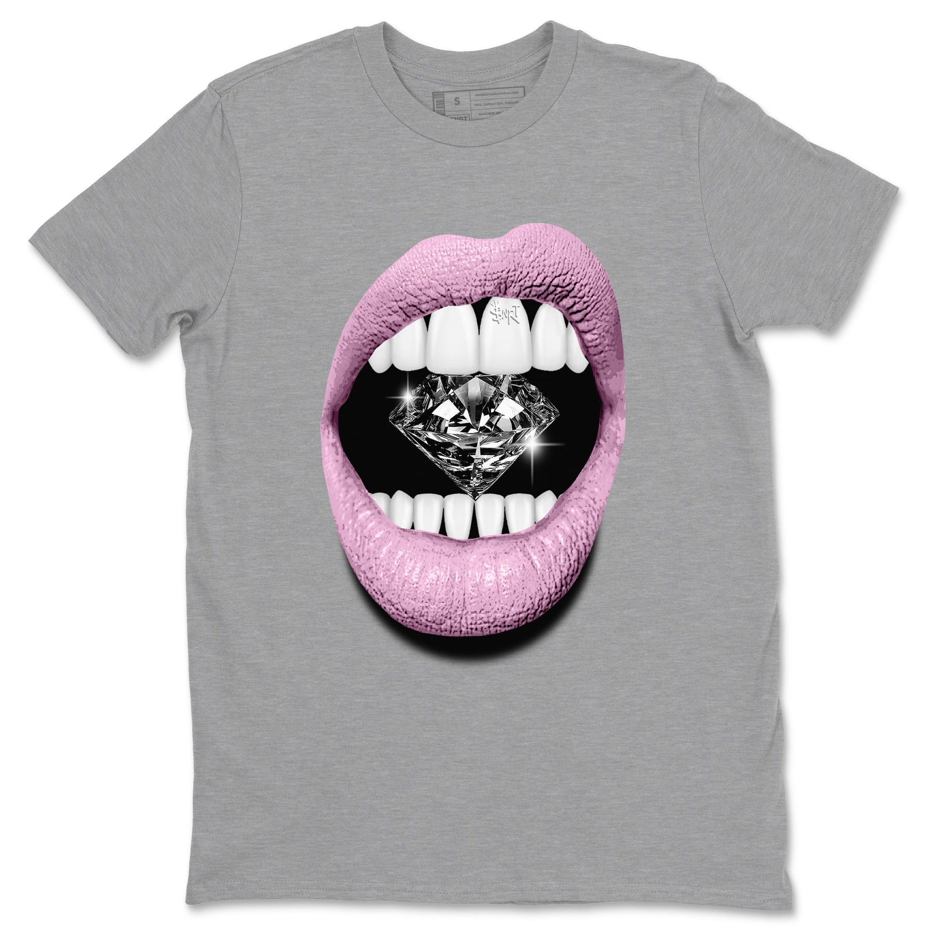 4s Orchid shirts to match jordans Lips Diamond sneaker match tees Air Jordan 4 Orchid match shoes to clothes SNRT Sneaker Tees unisex cotton Heather Grey 2 shirts