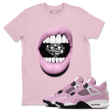 4s Orchid shirts to match jordans Lips Diamond sneaker match tees Air Jordan 4 Orchid match shoes to clothes SNRT Sneaker Tees unisex cotton Pink 1 shirts