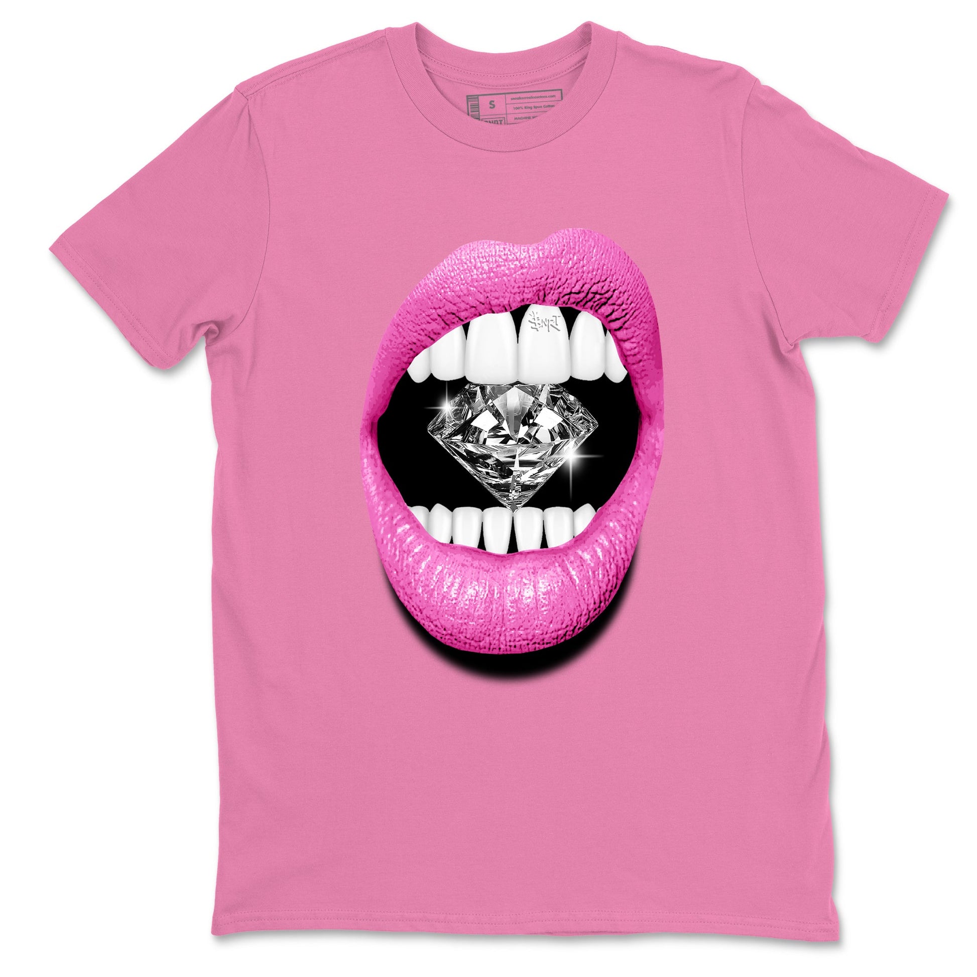 Perfect Valentine's Day Gifts graphic tee  – Sneaker Tees To Match Air Jordan 4 Pink Thunder – Lips Diamond Tee Bubble Gum 2