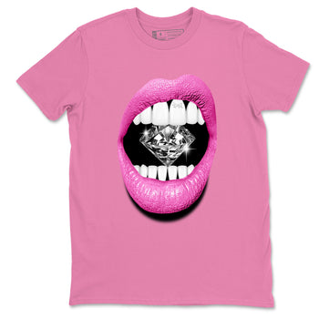 Perfect Valentine's Day Gifts graphic tee  – Sneaker Tees To Match Air Jordan 4 Pink Thunder – Lips Diamond Tee Bubble Gum 2