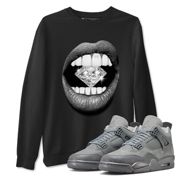4s Wet Cement shirts to match jordans Lips Diamond sneaker match tees Air Jordan 4 Wet Cement SNRT Sneaker Release Tees unisex cotton Black 1 crew neck shirts