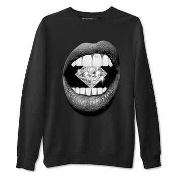 4s Wet Cement shirts to match jordans Lips Diamond sneaker match tees Air Jordan 4 Wet Cement SNRT Sneaker Release Tees unisex cotton Black 2 crew neck shirts