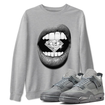 4s Wet Cement shirts to match jordans Lips Diamond sneaker match tees Air Jordan 4 Wet Cement SNRT Sneaker Release Tees unisex cotton Heather Grey 1 crew neck shirts