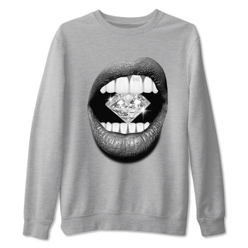 4s Wet Cement shirts to match jordans Lips Diamond sneaker match tees Air Jordan 4 Wet Cement SNRT Sneaker Release Tees unisex cotton Heather Grey 2 crew neck shirts