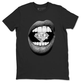 4s Wet Cement shirts to match jordans Lips Diamond sneaker match tees Air Jordan 4 Wet Cement SNRT Sneaker Release Tees unisex cotton Black 2 crew neck shirts