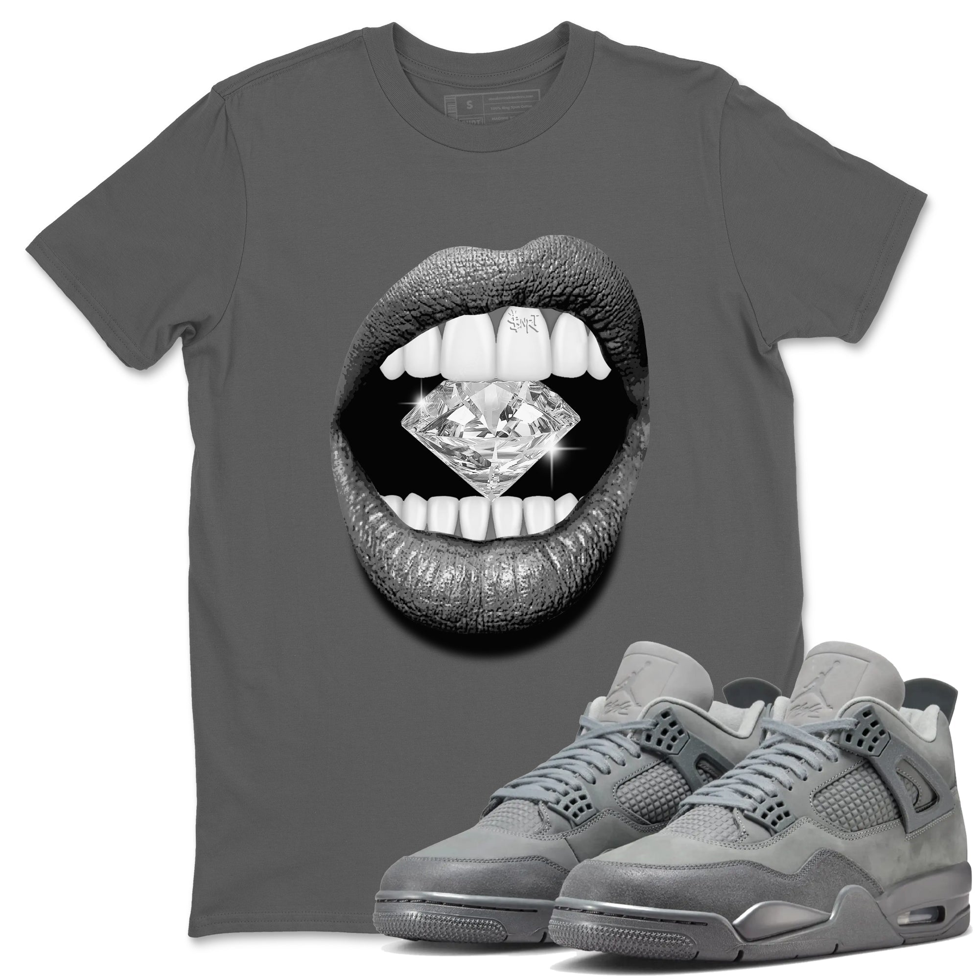 4s Wet Cement shirts to match jordans Lips Diamond sneaker match tees Air Jordan 4 Wet Cement SNRT Sneaker Release Tees unisex cotton Cool Grey 1 crew neck shirts