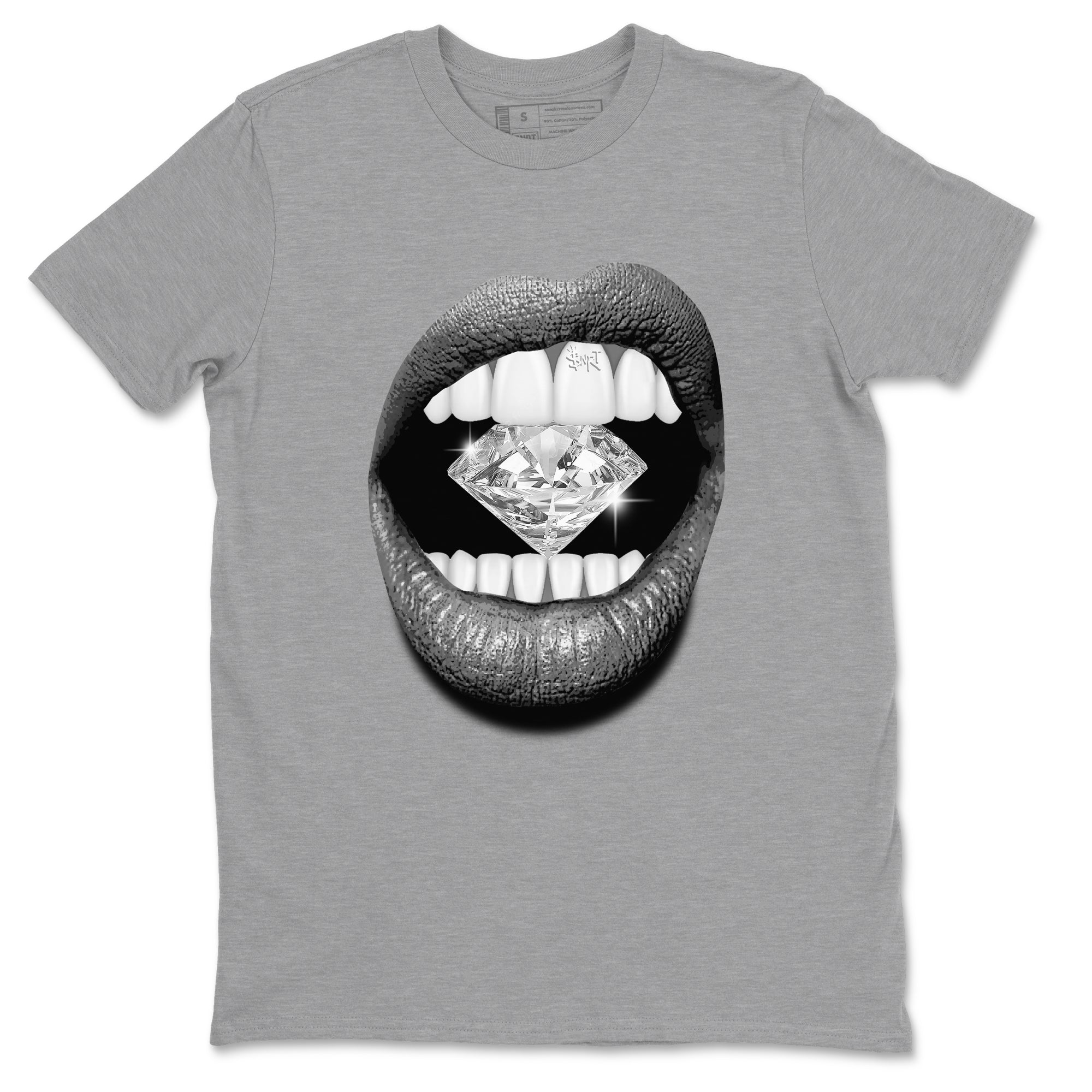 4s Wet Cement shirts to match jordans Lips Diamond sneaker match tees Air Jordan 4 Wet Cement SNRT Sneaker Release Tees unisex cotton Heather Grey 2 crew neck shirts