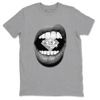 4s Wet Cement shirts to match jordans Lips Diamond sneaker match tees Air Jordan 4 Wet Cement SNRT Sneaker Release Tees unisex cotton Heather Grey 2 crew neck shirts