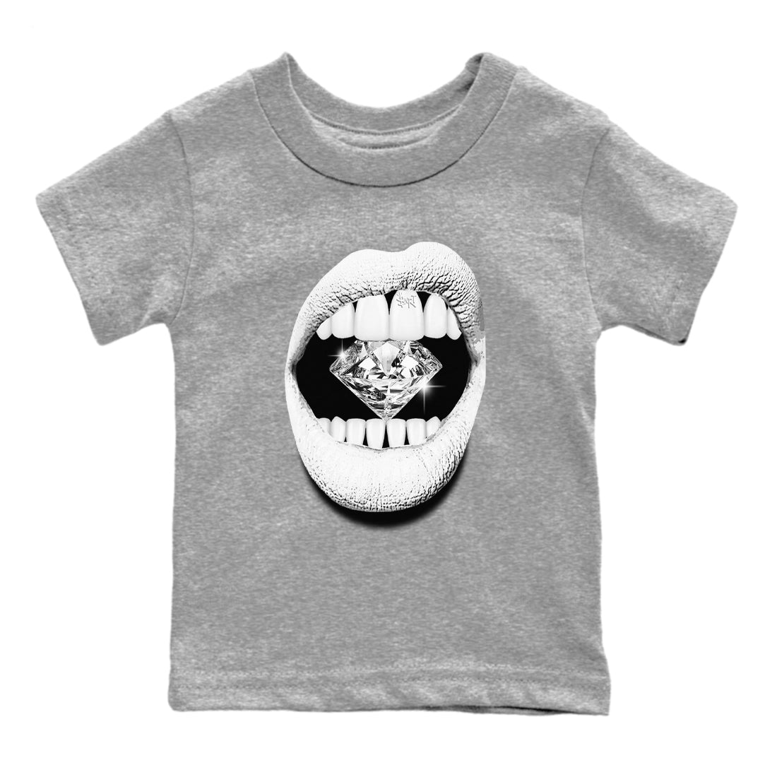 5s White Black shirts to match jordans Lips Diamond sneaker match tees Air Jordan 5 White Black match shoes to clothes SNRT Sneaker Tees Youth Baby Heather Grey 2 tee