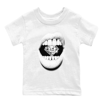 5s White Black shirts to match jordans Lips Diamond sneaker match tees Air Jordan 5 White Black match shoes to clothes SNRT Sneaker Tees Youth Baby White 2 tee