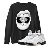 5s White Black shirts to match jordans Lips Diamond sneaker match tees Air Jordan 5 White Black match shoes to clothes SNRT Sneaker Tees unisex cotton Black 1 shirts