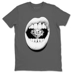 5s White Black shirts to match jordans Lips Diamond sneaker match tees Air Jordan 5 White Black match shoes to clothes SNRT Sneaker Tees unisex cotton Cool Grey 2 shirts