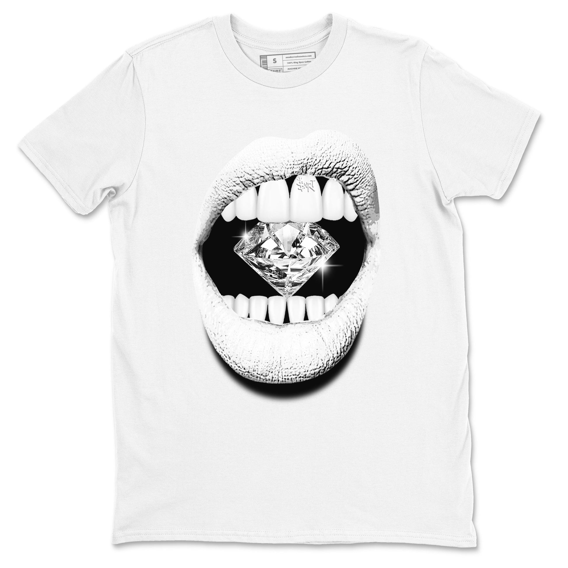 5s White Black shirts to match jordans Lips Diamond sneaker match tees Air Jordan 5 White Black match shoes to clothes SNRT Sneaker Tees unisex cotton White 2 shirts