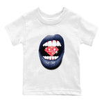 6s White And Midnight Navy shirts to match jordans Lips Diamond sneaker match tees Air Jordan 6 White And Midnight Navy SNRT Sneaker Release Tees Youth Baby White 2 crew neck shirts