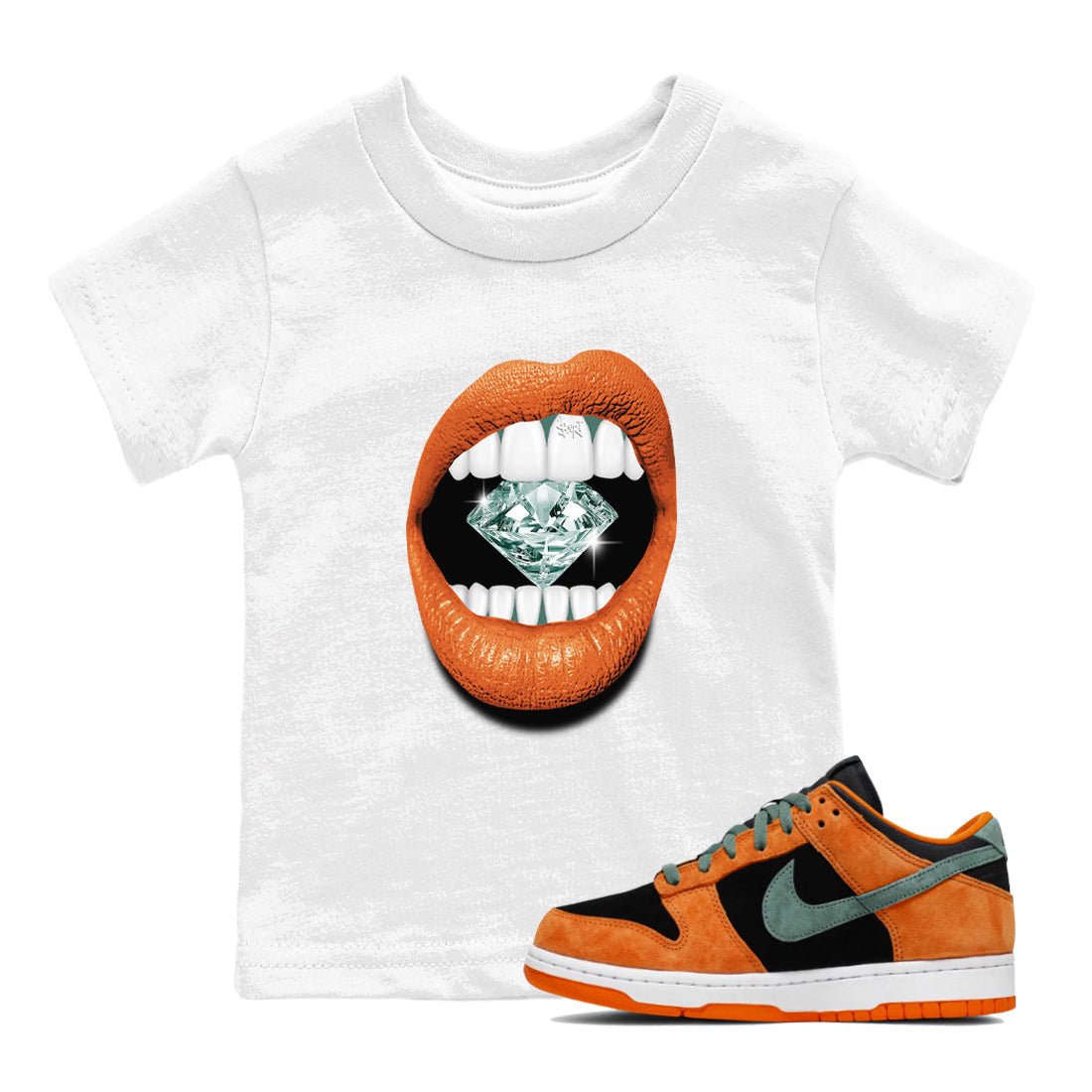 Dunk Low Ceramic shirts to match jordans Lips Diamond sneaker match tees Dunk Ceramic match shoes to clothes SNRT Sneaker Tees Youth Baby White 1 tee