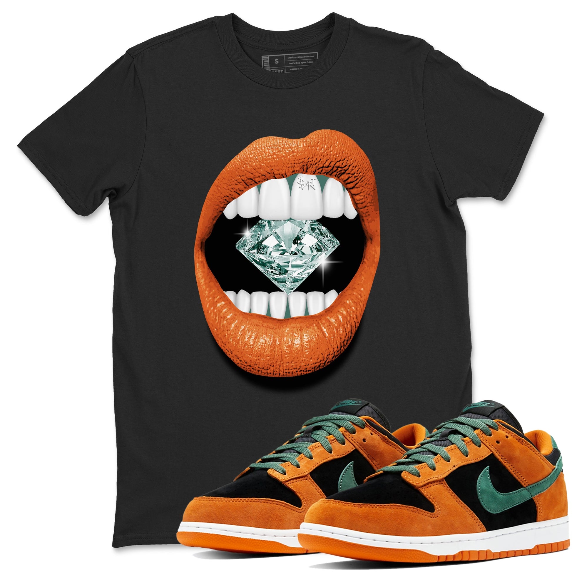 Dunk Low Ceramic shirts to match jordans Lips Diamond sneaker match tees Dunk Ceramic match shoes to clothes SNRT Sneaker Tees unisex cotton Black 1 shirts