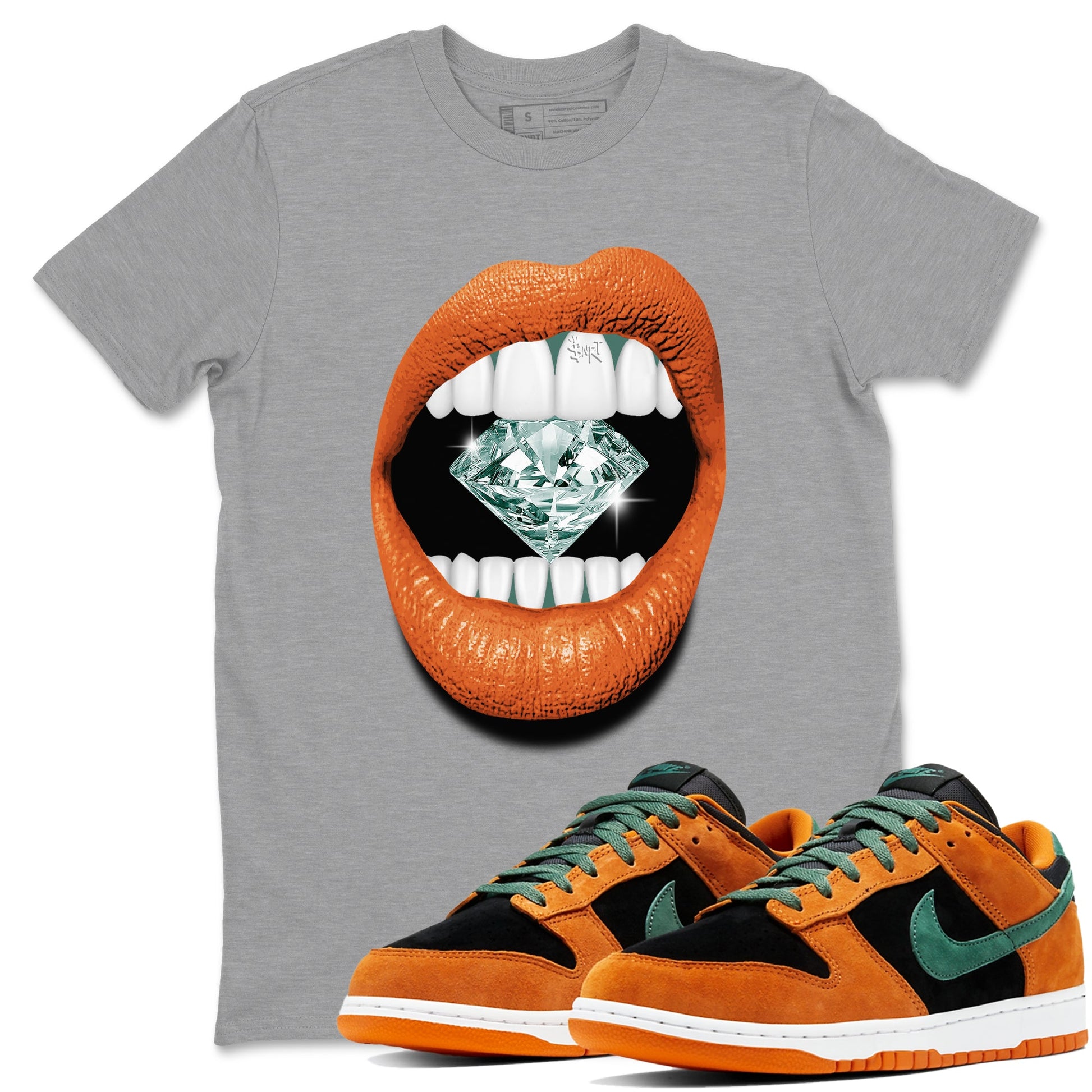 Dunk Low Ceramic shirts to match jordans Lips Diamond sneaker match tees Dunk Ceramic match shoes to clothes SNRT Sneaker Tees unisex cotton Heather Grey 1 shirts