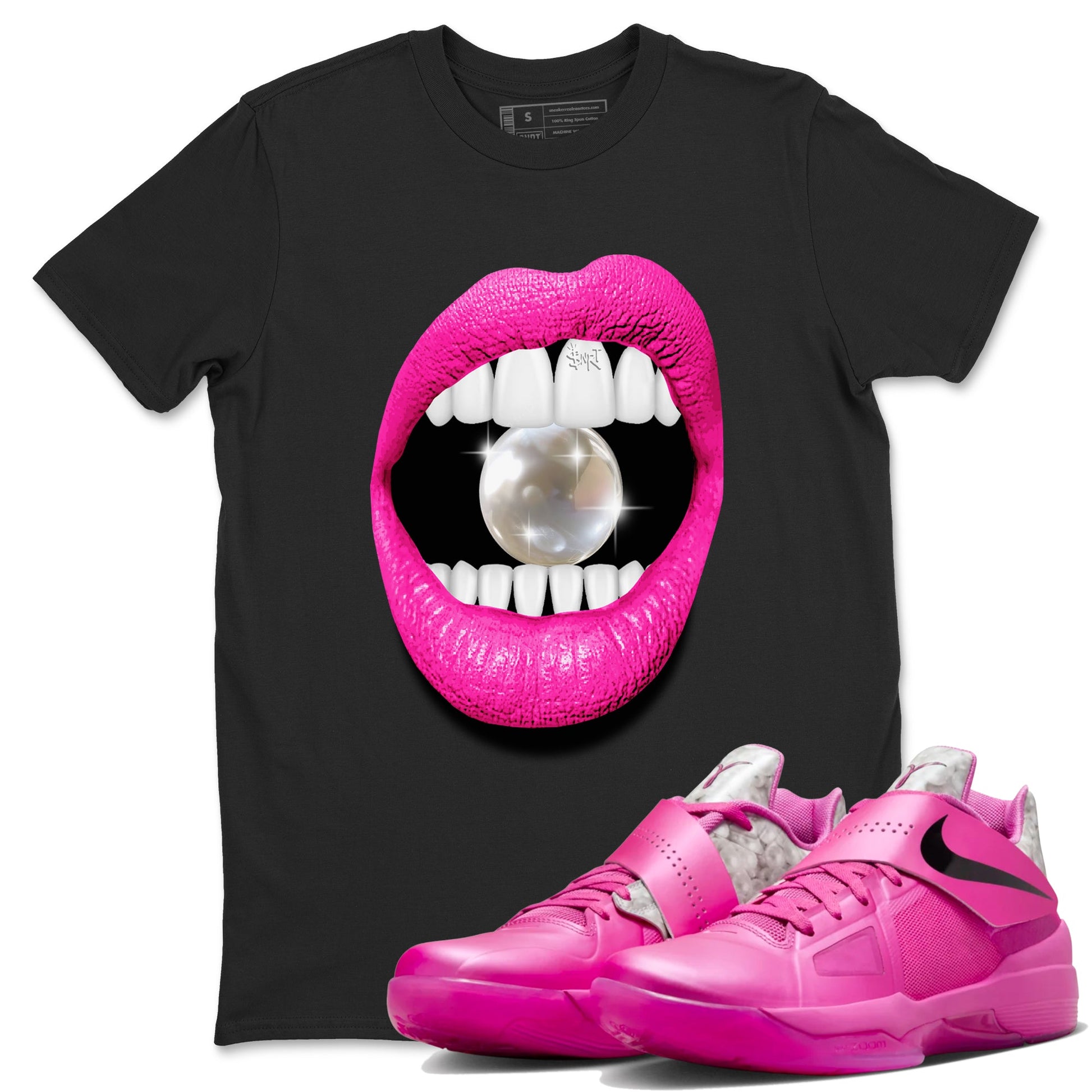 Nike KD 4 Retro Aunt Pearl shirts to match jordans Lips Diamond sneaker match tees Nike KD 4 Aunt Pearl match shoes to clothes SNRT Sneaker Tees unisex cotton Black 1 shirts