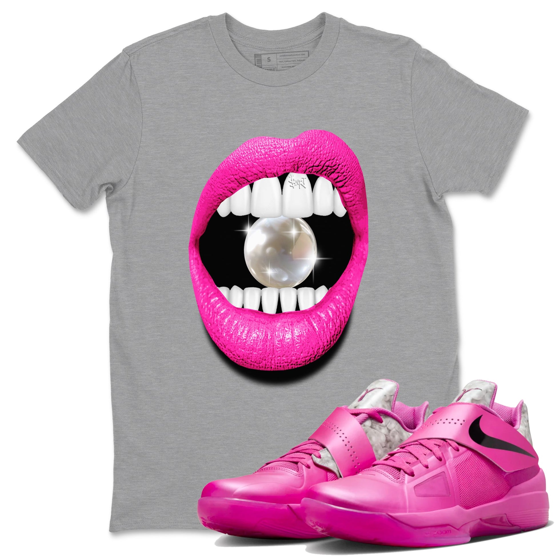 Nike KD 4 Retro Aunt Pearl shirts to match jordans Lips Diamond sneaker match tees Nike KD 4 Aunt Pearl match shoes to clothes SNRT Sneaker Tees unisex cotton Heather Grey 1 shirts