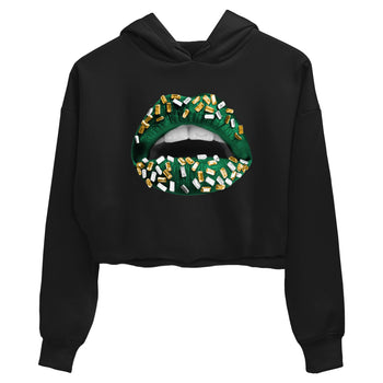 Sneaker Threads – Sneaker Tees To Match Air Jordan 1 Pro Green – Lips Jewel Crop Tee Black 2. Perfect for Jordan releases 2025 colorways.