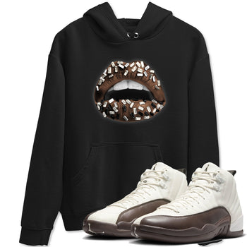 AJ12 Baroque Brown shirts to match jordans Lips Jewel best t shirts to wear with jordans SoleFly x Jordan 12 Baroque Brown match shoes to clothes SNRT Sneaker Tees unisex cotton Black 1 shirts