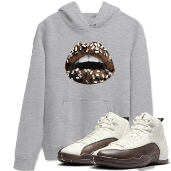 AJ12 Baroque Brown shirts to match jordans Lips Jewel best t shirts to wear with jordans SoleFly x Jordan 12 Baroque Brown match shoes to clothes SNRT Sneaker Tees unisex cotton Heather Grey 1 shirts