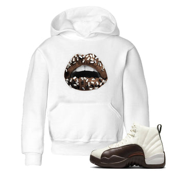 AJ12 Baroque Brown shirts to match jordans Lips Jewel best t shirts to wear with jordans SoleFly x Jordan 12 Baroque Brown match shoes to clothes SNRT Sneaker Tees Youth Baby White 1 tee
