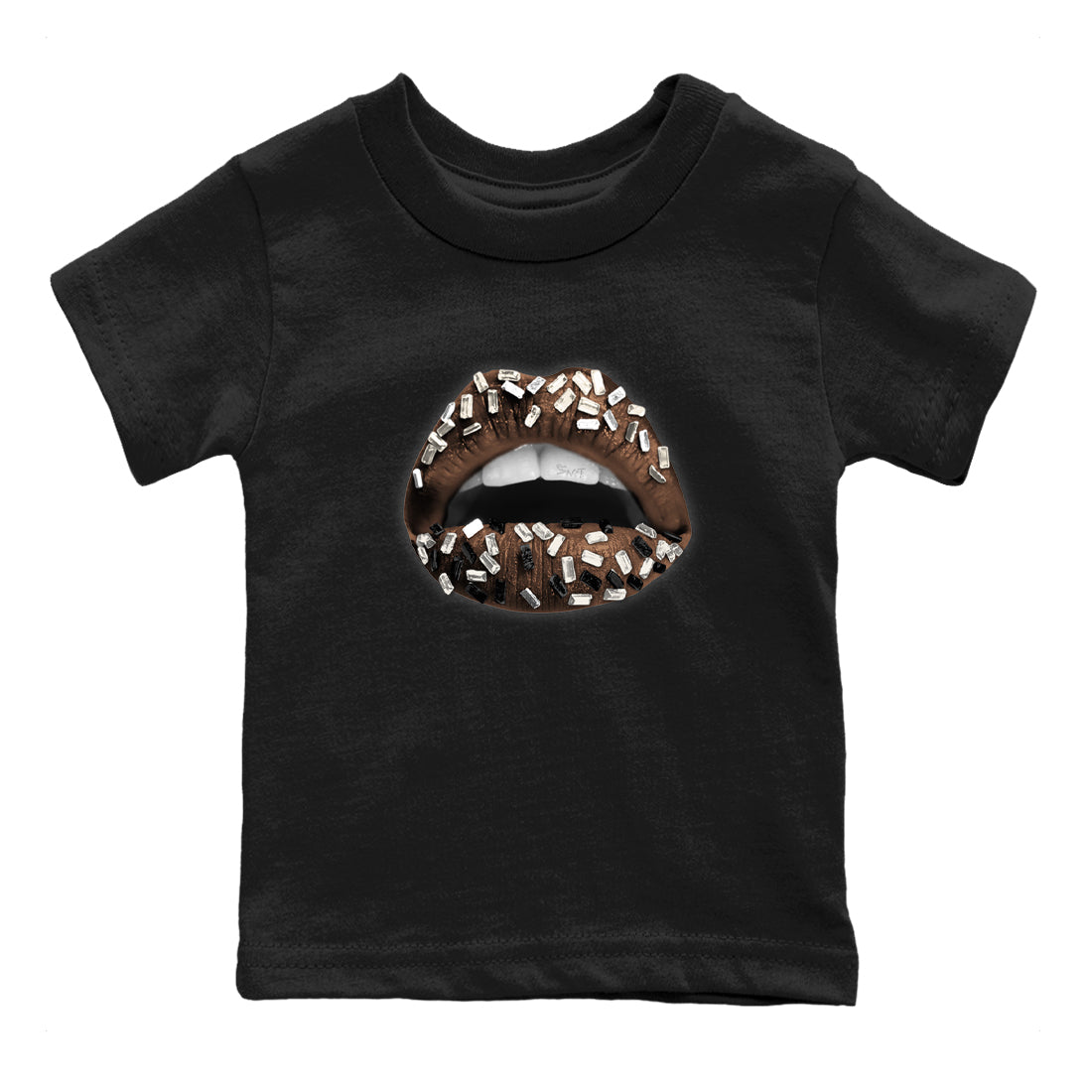 AJ12 Baroque Brown shirts to match jordans Lips Jewel best t shirts to wear with jordans SoleFly x Jordan 12 Baroque Brown match shoes to clothes SNRT Sneaker Tees Youth Baby Black 2 tee