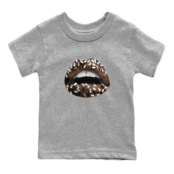 AJ12 Baroque Brown shirts to match jordans Lips Jewel best t shirts to wear with jordans SoleFly x Jordan 12 Baroque Brown match shoes to clothes SNRT Sneaker Tees Youth Baby Heather Grey 2 tee
