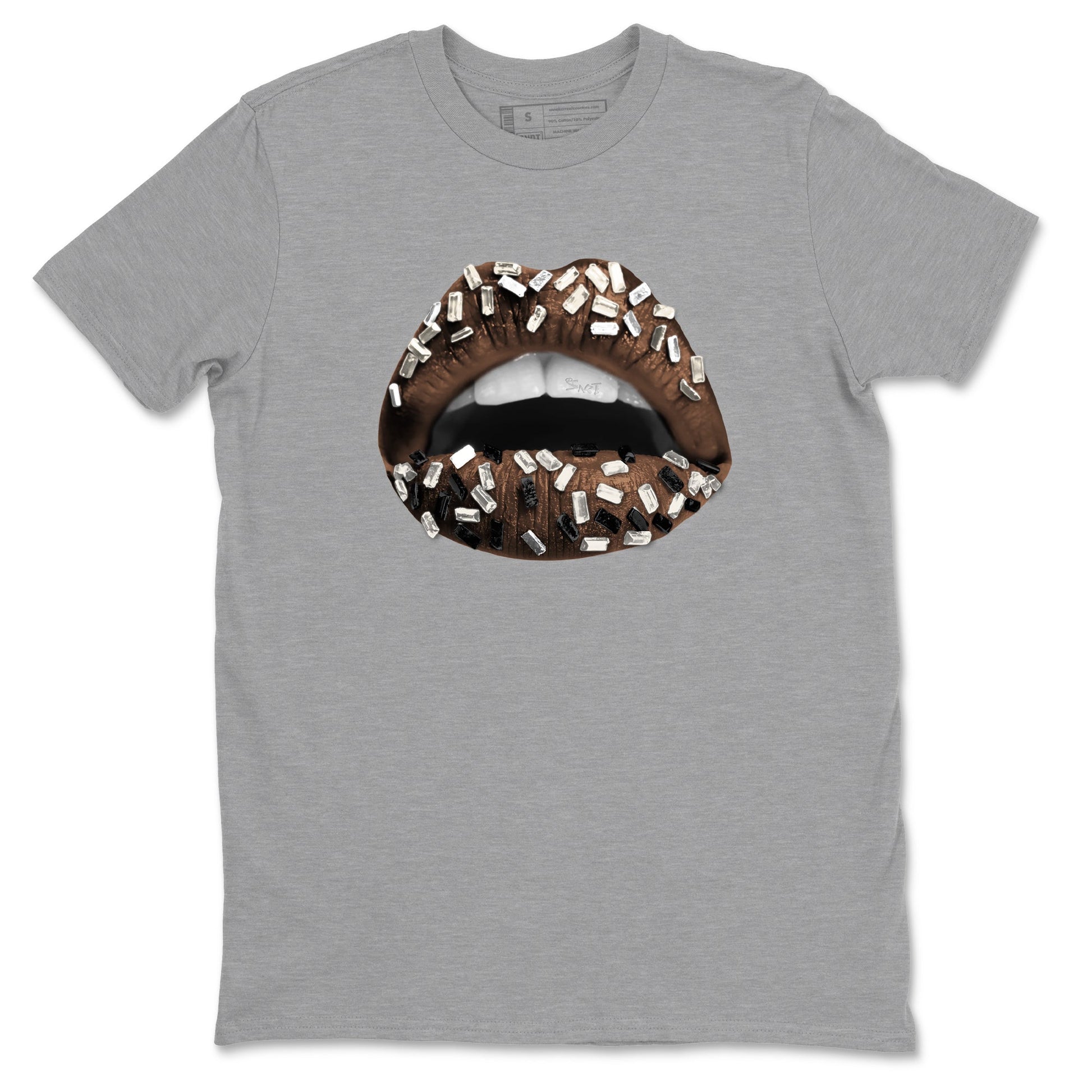 AJ12 Baroque Brown shirts to match jordans Lips Jewel best t shirts to wear with jordans SoleFly x Jordan 12 Baroque Brown match shoes to clothes SNRT Sneaker Tees unisex cotton Heather Grey 2 shirts