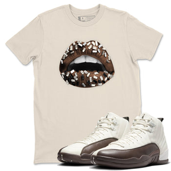 AJ12 Baroque Brown shirts to match jordans Lips Jewel best t shirts to wear with jordans SoleFly x Jordan 12 Baroque Brown match shoes to clothes SNRT Sneaker Tees unisex cotton Natural 1 shirts