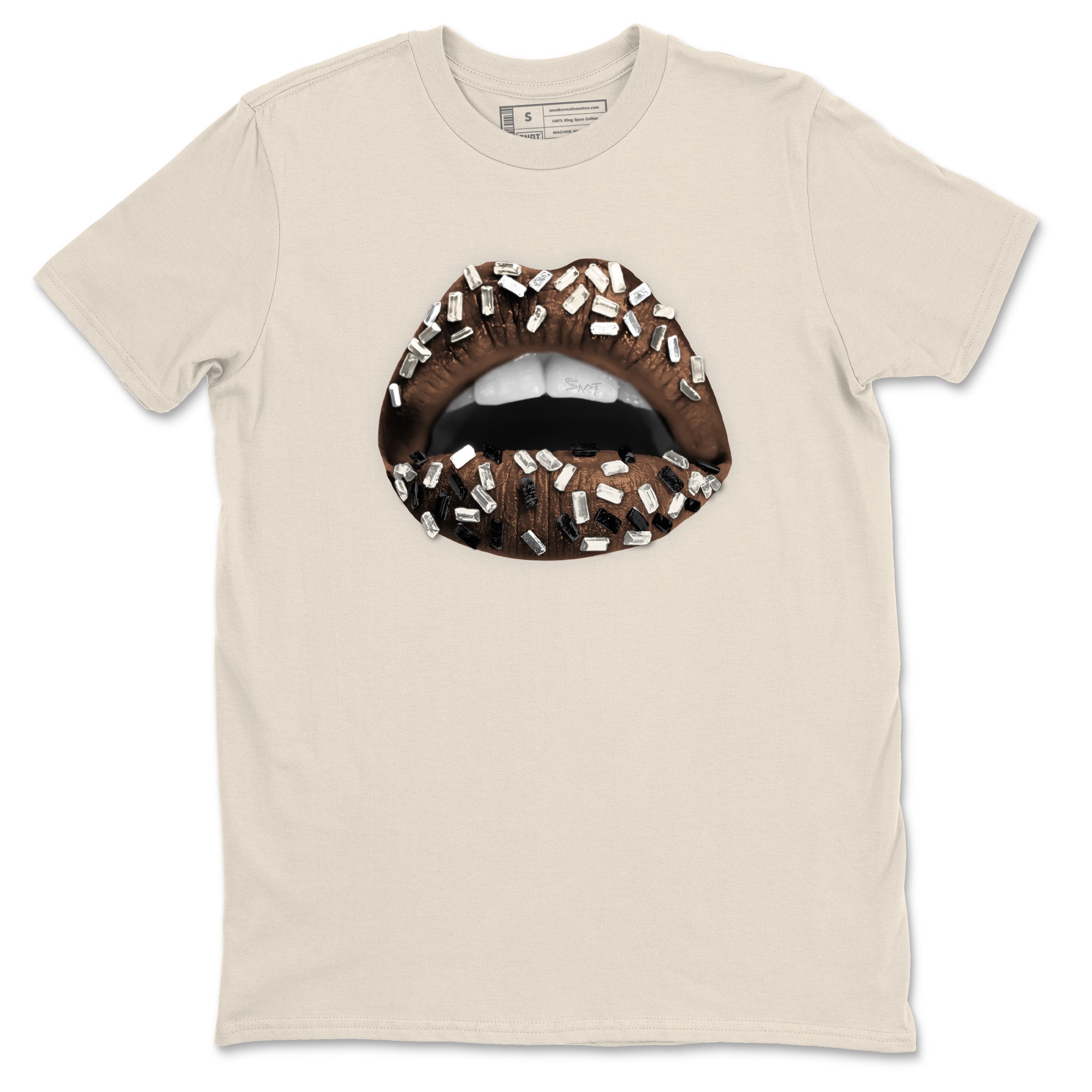 AJ12 Baroque Brown shirts to match jordans Lips Jewel best t shirts to wear with jordans SoleFly x Jordan 12 Baroque Brown match shoes to clothes SNRT Sneaker Tees unisex cotton Natural 2 shirts