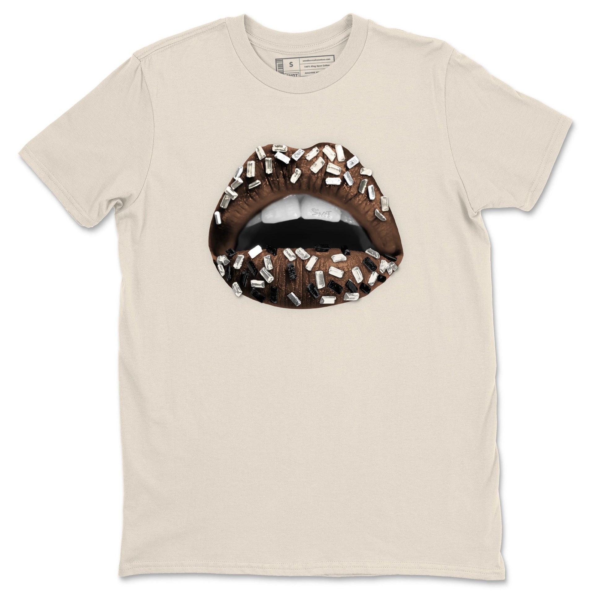AJ12 Baroque Brown shirts to match jordans Lips Jewel best t shirts to wear with jordans SoleFly x Jordan 12 Baroque Brown match shoes to clothes SNRT Sneaker Tees unisex cotton Natural 2 shirts