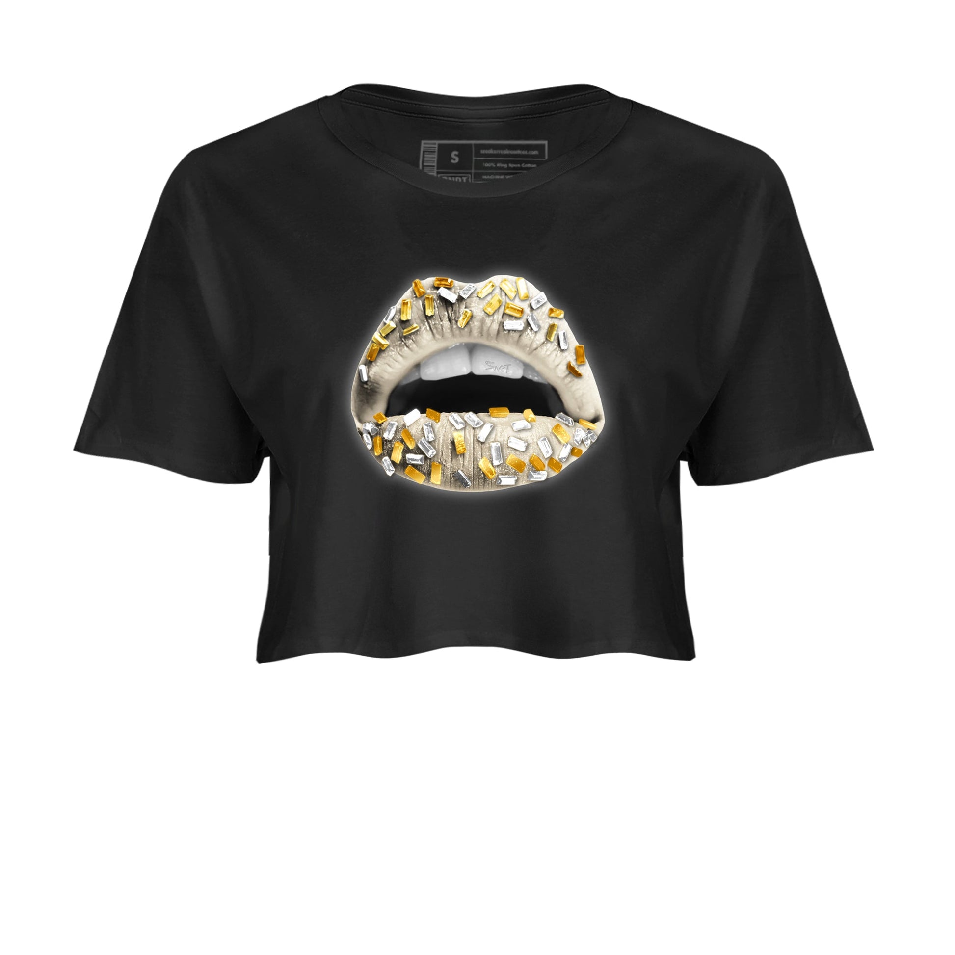 12s Phantom shirts to match jordans Lips Jewel sneaker match tees Air Jordan 12 WMNS Phantom match shoes to clothes SNRT Sneaker Tees unisex cotton Black 2 crop tee