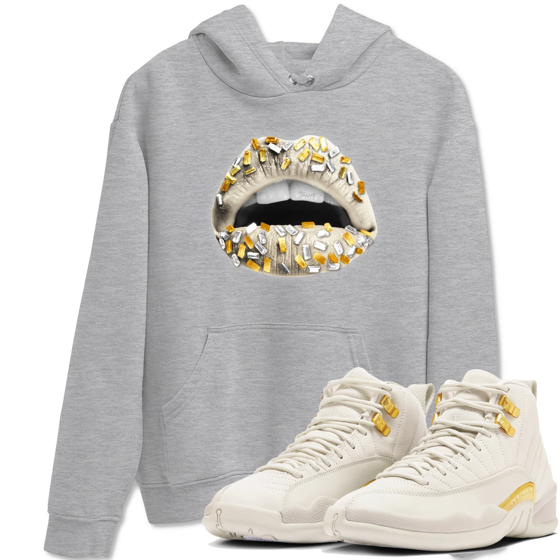 12s Phantom shirts to match jordans Lips Jewel sneaker match tees Air Jordan 12 WMNS Phantom match shoes to clothes SNRT Sneaker Tees unisex cotton Heather Grey 1 shirts