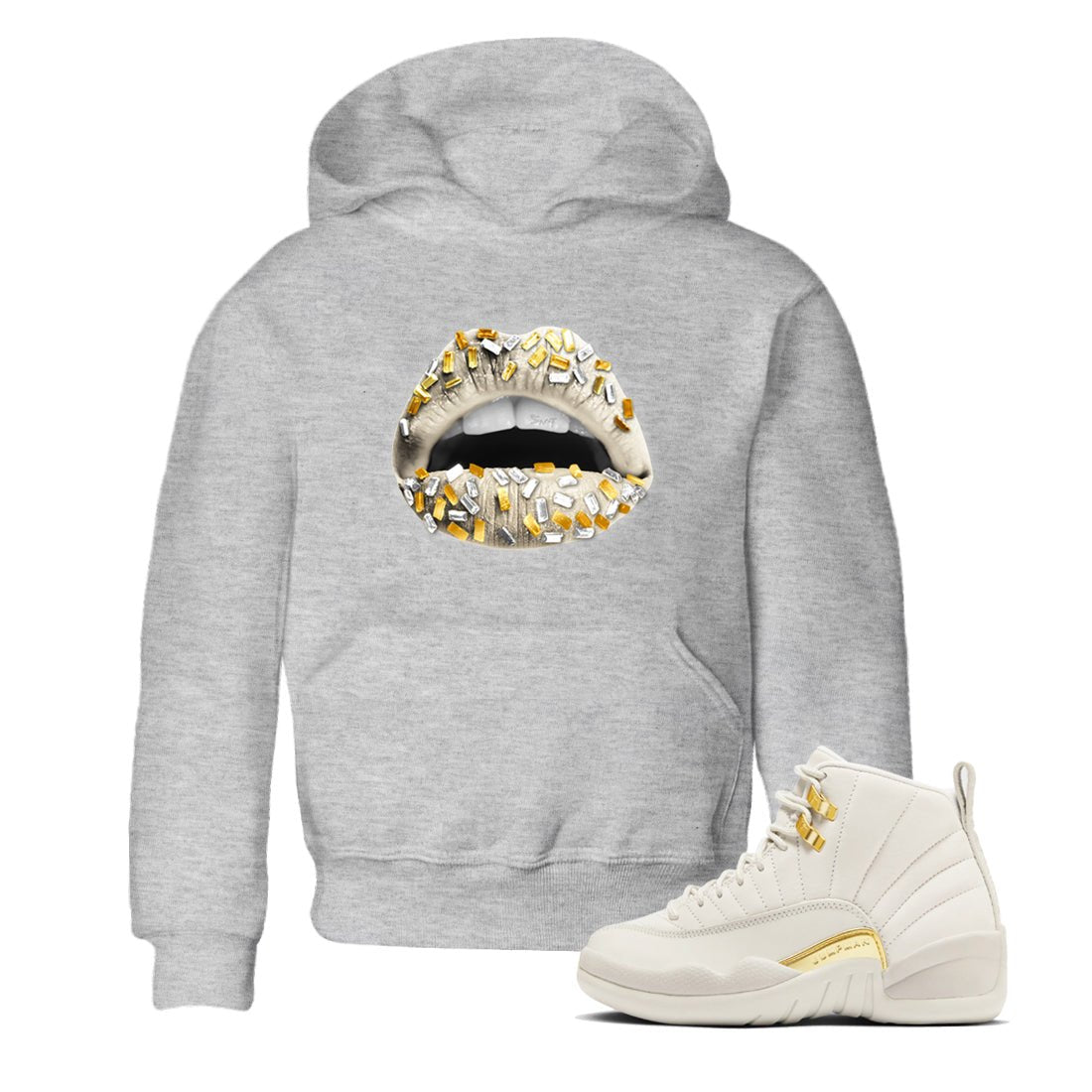 12s Phantom shirts to match jordans Lips Jewel sneaker match tees Air Jordan 12 WMNS Phantom match shoes to clothes SNRT Sneaker Tees Youth Baby Heather Grey 1 tee