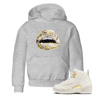 12s Phantom shirts to match jordans Lips Jewel sneaker match tees Air Jordan 12 WMNS Phantom match shoes to clothes SNRT Sneaker Tees Youth Baby Heather Grey 1 tee