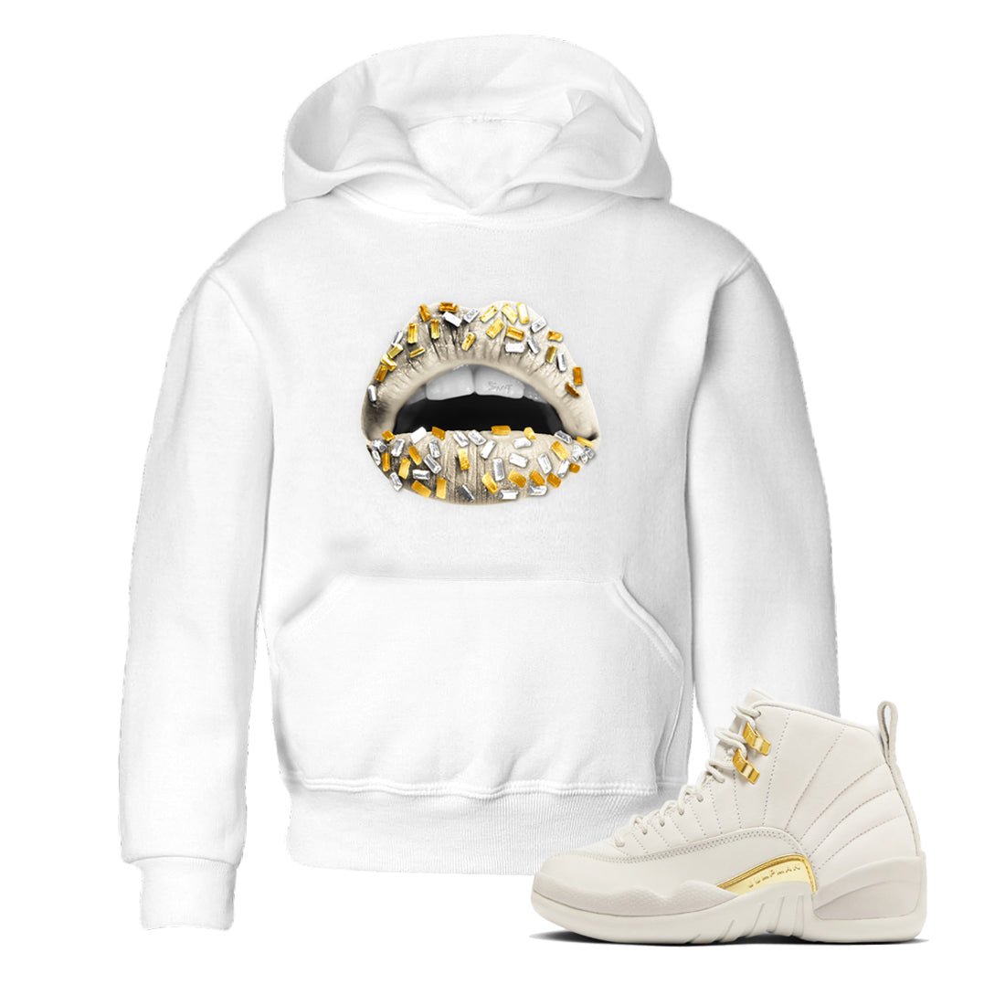 12s Phantom shirts to match jordans Lips Jewel sneaker match tees Air Jordan 12 WMNS Phantom match shoes to clothes SNRT Sneaker Tees Youth Baby White 1 tee