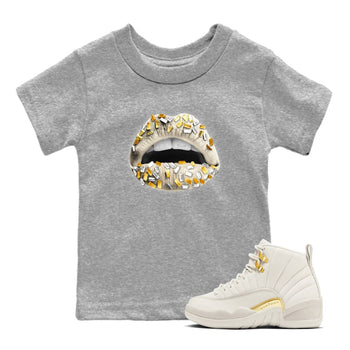 12s Phantom shirts to match jordans Lips Jewel sneaker match tees Air Jordan 12 WMNS Phantom match shoes to clothes SNRT Sneaker Tees Youth Baby Heather Grey 1 tee