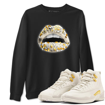 12s Phantom shirts to match jordans Lips Jewel sneaker match tees Air Jordan 12 WMNS Phantom match shoes to clothes SNRT Sneaker Tees unisex cotton Black 1 shirts