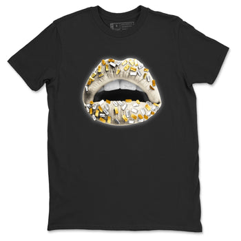12s Phantom shirts to match jordans Lips Jewel sneaker match tees Air Jordan 12 WMNS Phantom match shoes to clothes SNRT Sneaker Tees unisex cotton Black 2 shirts