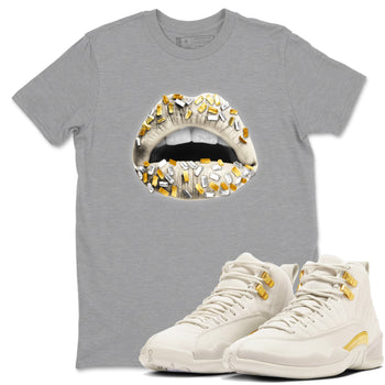 12s Phantom shirts to match jordans Lips Jewel sneaker match tees Air Jordan 12 WMNS Phantom match shoes to clothes SNRT Sneaker Tees unisex cotton Heather Grey 1 shirts