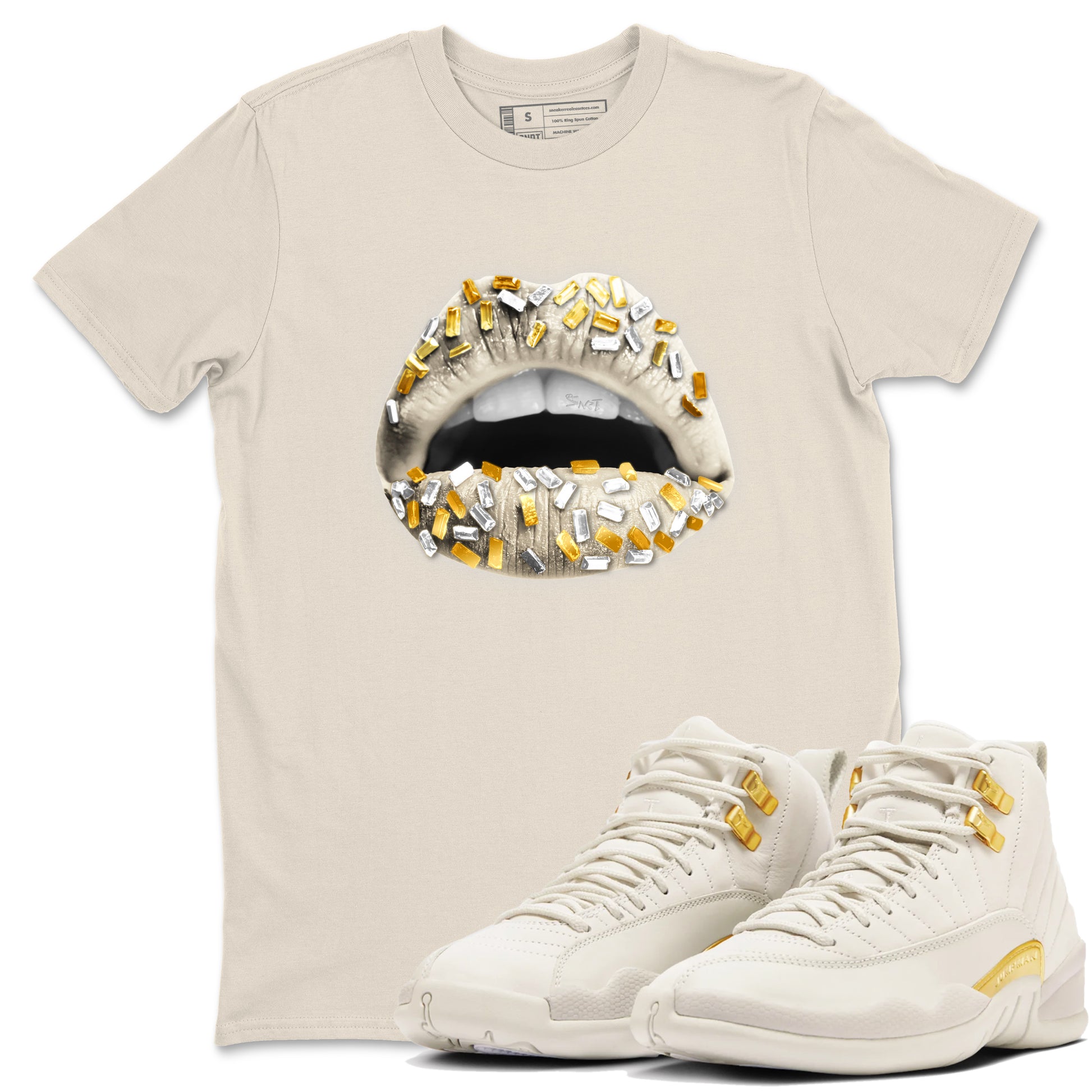 Lips Jewel Unisex Adult Tops - Air Jordan 12 Phantom - SNRT Sneaker T-shirts