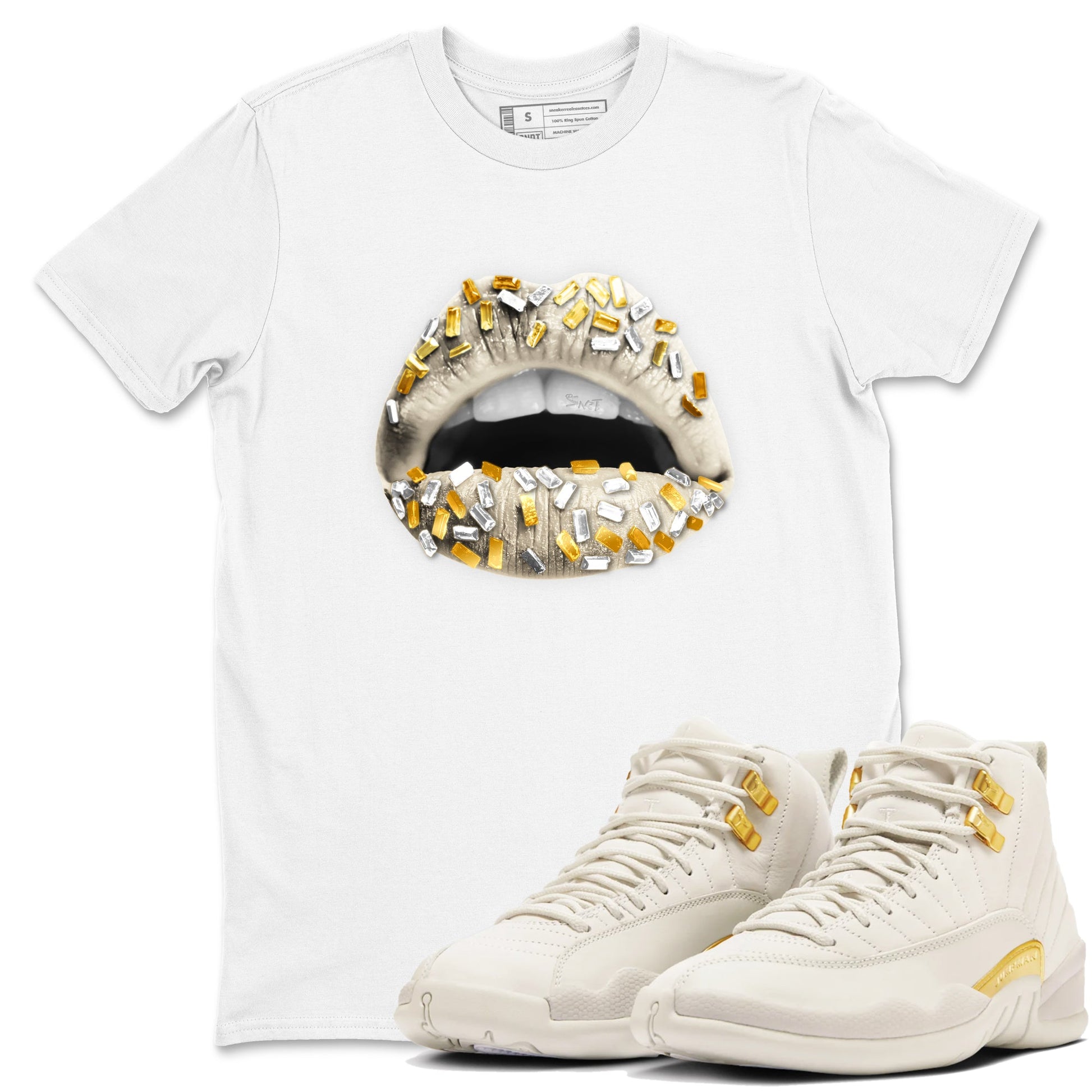 12s Phantom shirts to match jordans Lips Jewel sneaker match tees Air Jordan 12 WMNS Phantom match shoes to clothes SNRT Sneaker Tees unisex cotton White 1 shirts