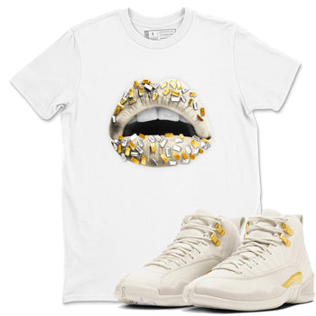 12s Phantom shirts to match jordans Lips Jewel sneaker match tees Air Jordan 12 WMNS Phantom match shoes to clothes SNRT Sneaker Tees unisex cotton White 1 shirts
