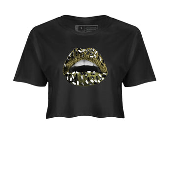 Sneaker Threads – Sneaker Tees To Match Air Jordan 3 Medium Olive – Lips Jewel Crop Tee Black 2. Perfect for Jordan releases 2025 colorways.