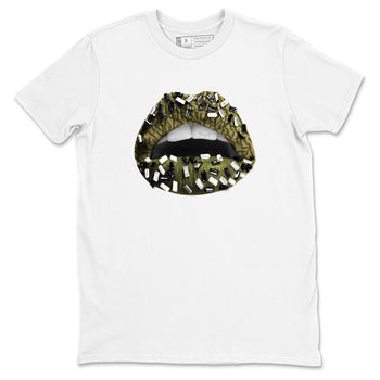 Sneaker Threads – Sneaker Tees To Match Air Jordan 3 Medium Olive – Lips Jewel Graphic Tee White 2. Perfect for Jordan releases 2025 colorways.