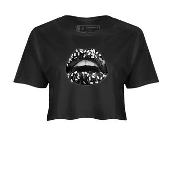 4s White Thunder shirts to match jordans Lips Jewel sneaker match tees Air Jordan 4 Retro White Thunder SNRT Sneaker Release Tees unisex cotton Black 2 Crop Shirts