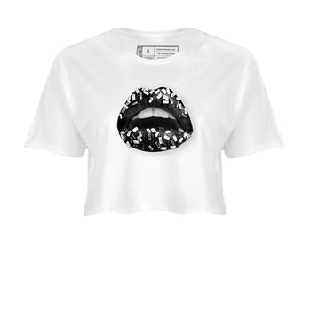 4s White Thunder shirts to match jordans Lips Jewel sneaker match tees Air Jordan 4 Retro White Thunder SNRT Sneaker Release Tees unisex cotton White 2 Crop Shirts